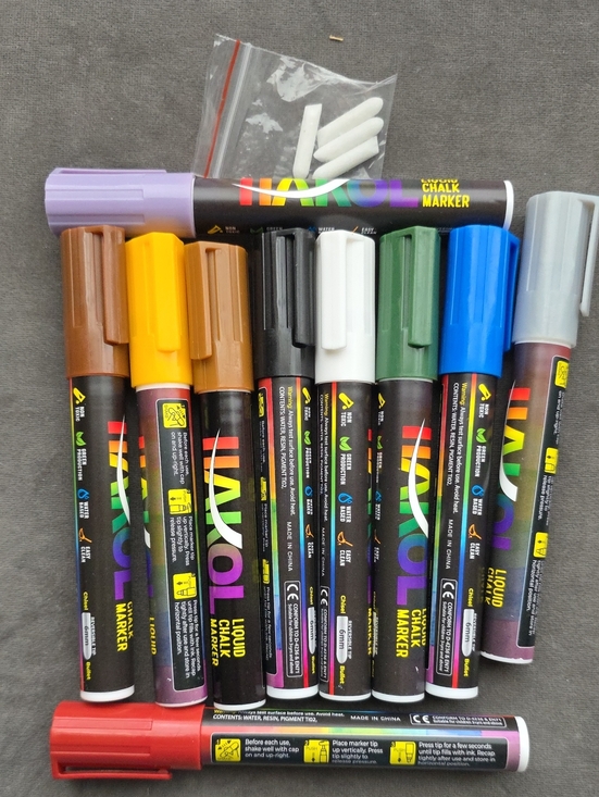 Hakol Other - Liquid Chalk Markers Set - 10 Assorted Colors- NWOT